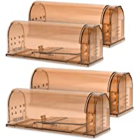 Navaris 4X Trampa para Ratas - Set de 4 trampas para Ratones y Otros Animales pequeños - Ratonera de plástico de Color…